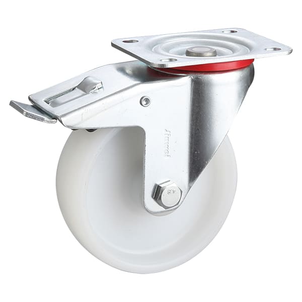 Ruedas industriales Total Brake poliamida blanca