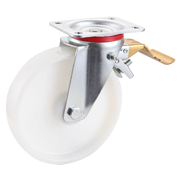 Ruedas industriales Tail Brake Poliamida blanca