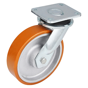 Ruedas giratorias extra pesadas con rueda de poliuretano fundido hasta 1300 kg