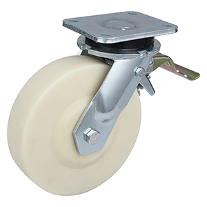 Ruedas con freno trasero de nailon fundido de peso extra pesado, hasta 1500 kg